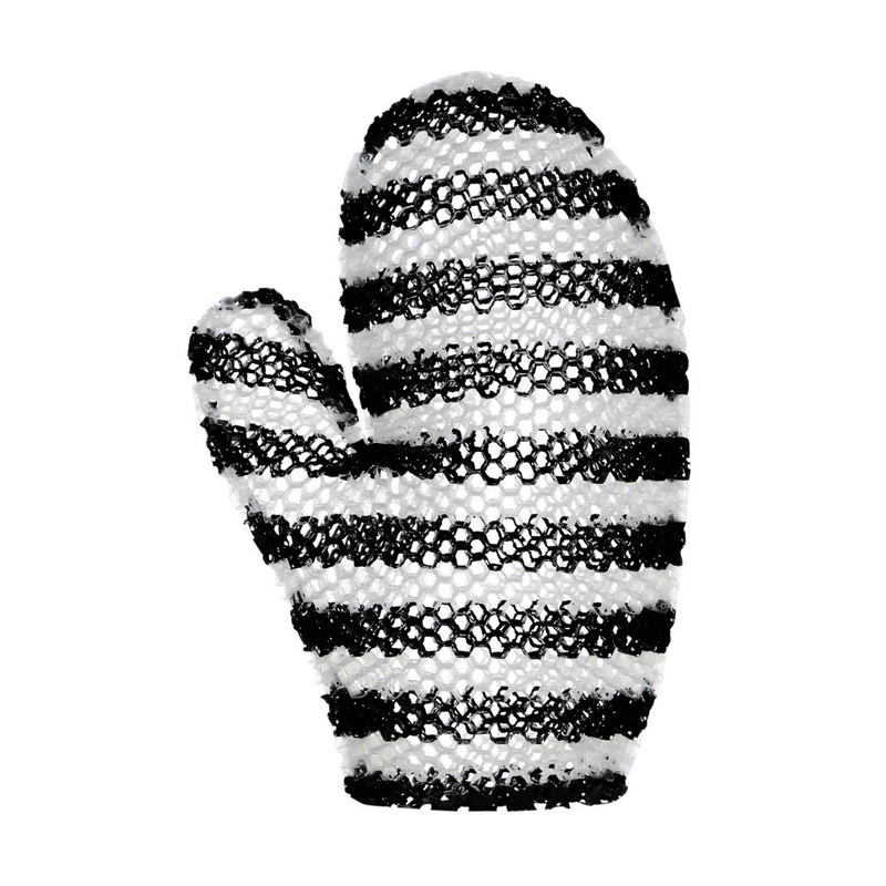 Black & White Striped Exfoliating Mitt (Regular)